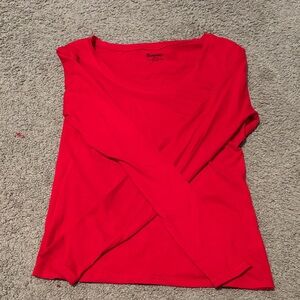 Hanes Women's Bright Red Long Sleeve Tee